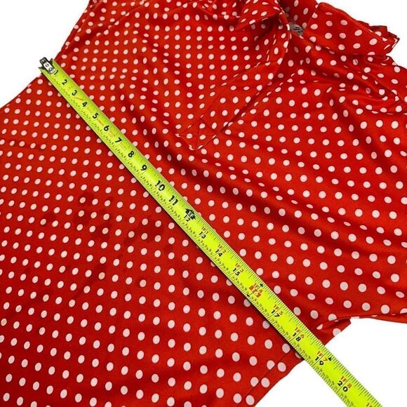 Vintage Teddi of California Polkadot Short Sleeve Collared V-neck Blouse Size M - Picture 7 of 7